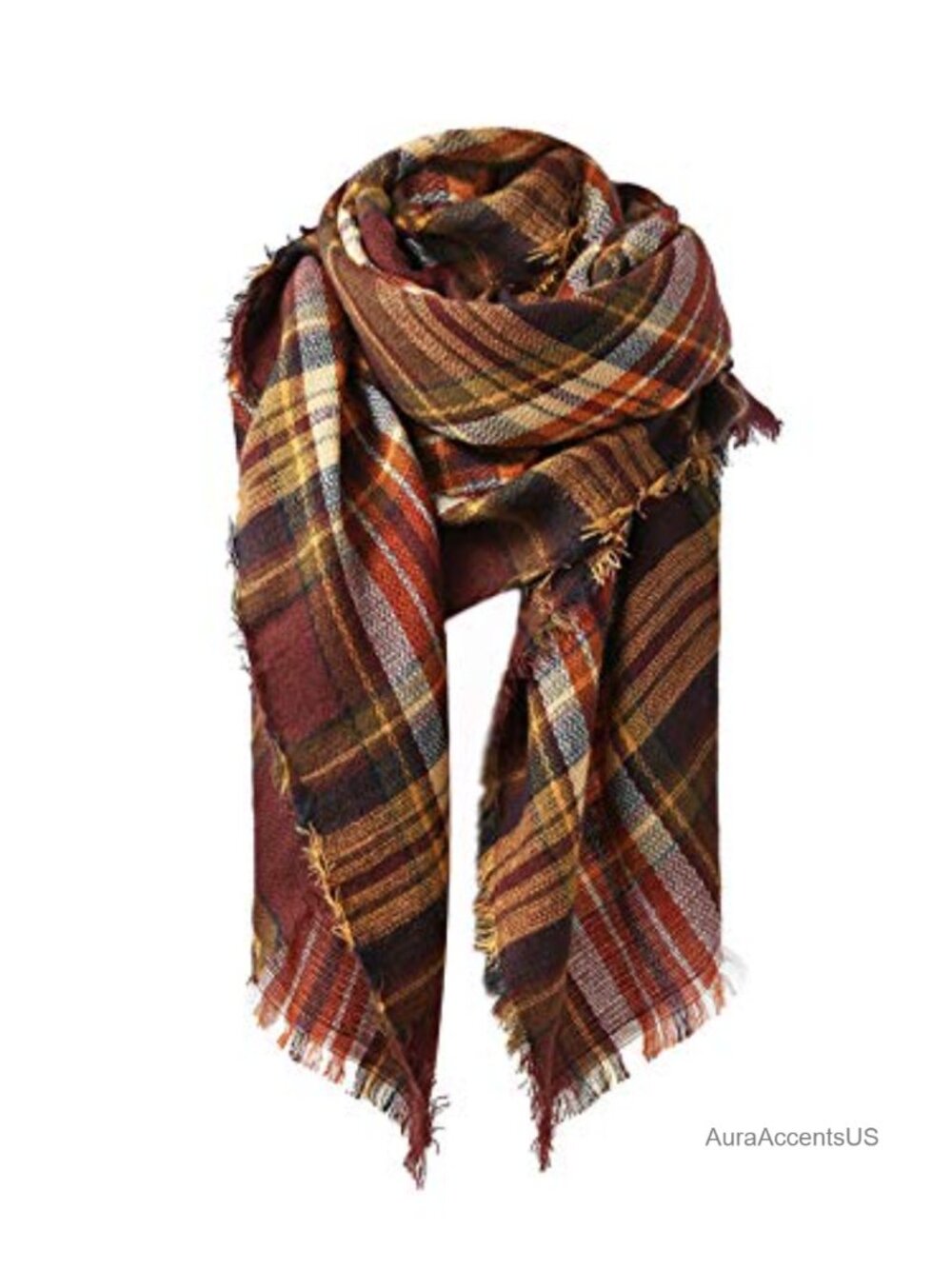 Plaid Blanket Scarf for Women - Oversized Wrap Shawl, Soft Cashmere-like